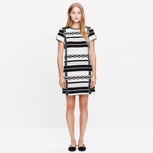 Madewell Geo Jacquard Dress — Black and White Sz 6